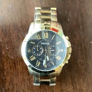 Fossil Grant Chronograph Brown Dial Gold FS4815
